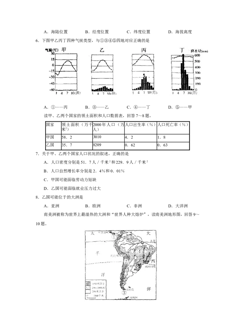 2013潍坊市中考地理试题真题(含答案版)_中考真题_9.地理中考真题2015-2024年_地区卷_山东省_山东潍坊中考地理08-22