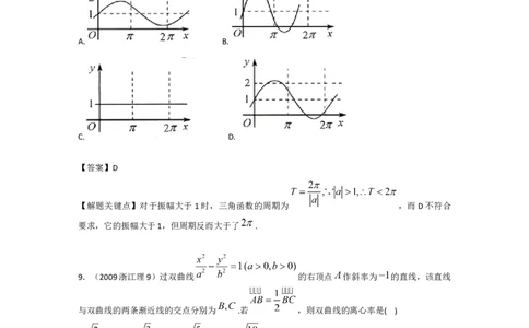 2009年高考数学试卷（理）（浙江）（解析卷）_1.高考2025全国各省真题+答案_01.2008-2024全国高考真题（按省份分类）_22.浙江_2008-2024&middot;（浙江）数学高考真题