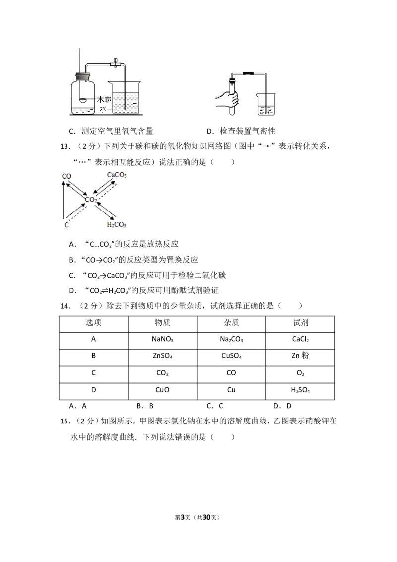 2015年四川省眉山市中考化学试卷（含解析版）_中考真题_5.化学中考真题2015-2024年_地区卷_四川省_四川眉山化学12-21