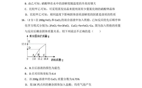 2015年四川省眉山市中考化学试卷（含解析版）_中考真题_5.化学中考真题2015-2024年_地区卷_四川省_四川眉山化学12-21
