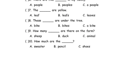 No.112名词专项练习题②_初中英语语法_最全初中英语语法习题_No.112名词专项练习题②