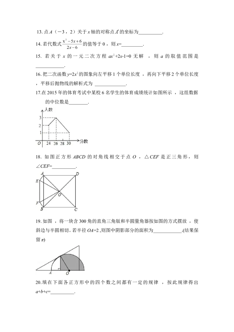 2015年黑龙江省绥化市中考数学试卷（含解析版）_中考真题_2.数学中考真题2015-2024年_2015年全国中考数学180份