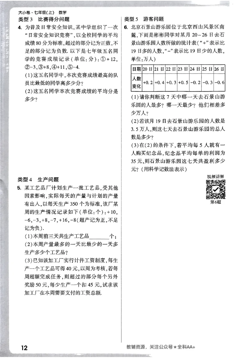 2026《万唯大小卷&bull;数学》7上周测小卷(RJ)_2026万唯系列预习复习_2026版初中《万唯大小卷》7年级上册（全科多版本）_2026《万唯大小卷&bull;数学》7上(RJ)