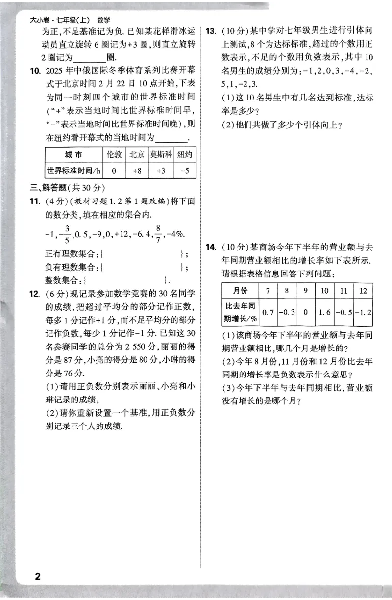 2026《万唯大小卷&bull;数学》7上周测小卷(RJ)_2026万唯系列预习复习_2026版初中《万唯大小卷》7年级上册（全科多版本）_2026《万唯大小卷&bull;数学》7上(RJ)