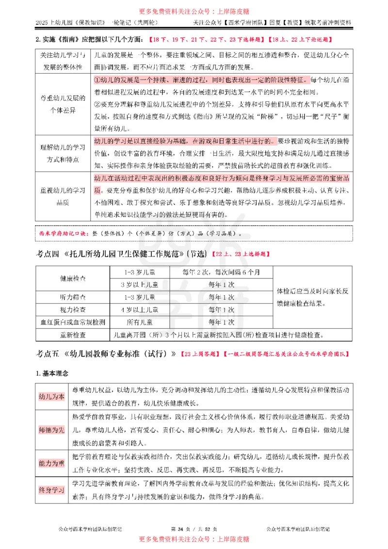 25上幼儿-保教知识与能力一轮笔记公众号：双马尾资料库_4-教培资料-26年最新资料-同步更新_科一科二电子资料合集中小幼（笔记真题知识点汇总等）文件多，按需保存_科二