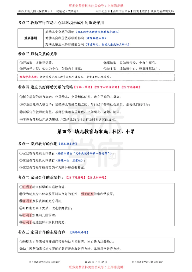25上幼儿-保教知识与能力一轮笔记公众号：双马尾资料库_4-教培资料-26年最新资料-同步更新_科一科二电子资料合集中小幼（笔记真题知识点汇总等）文件多，按需保存_科二
