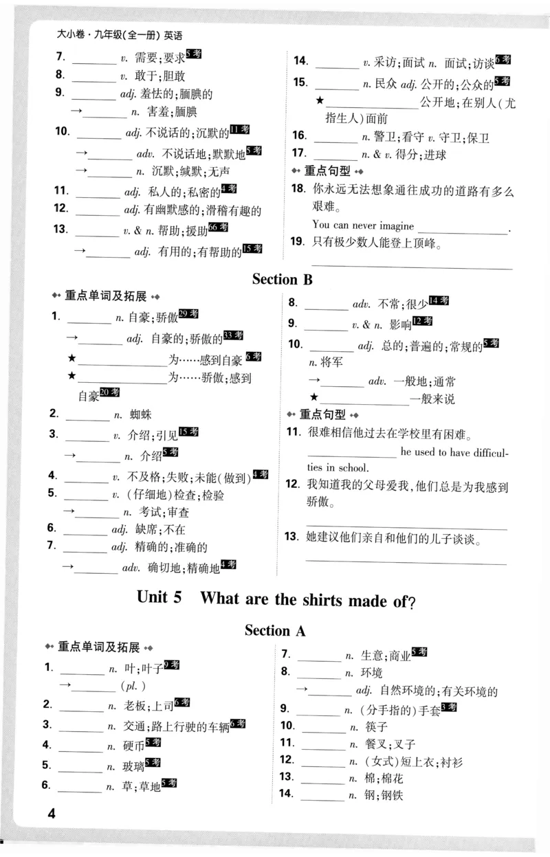 2026《万唯大小卷&bull;英语》9全教材词句默写(RJ)_2026万唯系列预习复习_2026版初中《万唯大小卷》9年级全册（全科多版本）_2026《万唯大小卷&bull;英语》9全(RJ)
