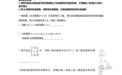 2009年高考数学试卷（文）（上海）（空白卷）_1.高考2025全国各省真题+答案_01.2008-2024全国高考真题（按省份分类）_31.上海_2008-2024&middot;（上海）数学高考真题