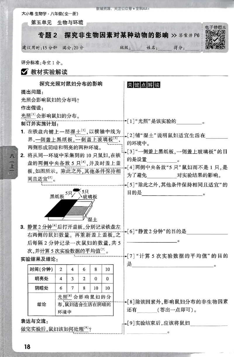 2026《万唯大小卷&bull;生物》8全周测小卷(RJ)_2026万唯系列预习复习_2026版初中《万唯大小卷》8年级上册（全科多版本）_2026《万唯大小卷&bull;生物》8全(RJ)