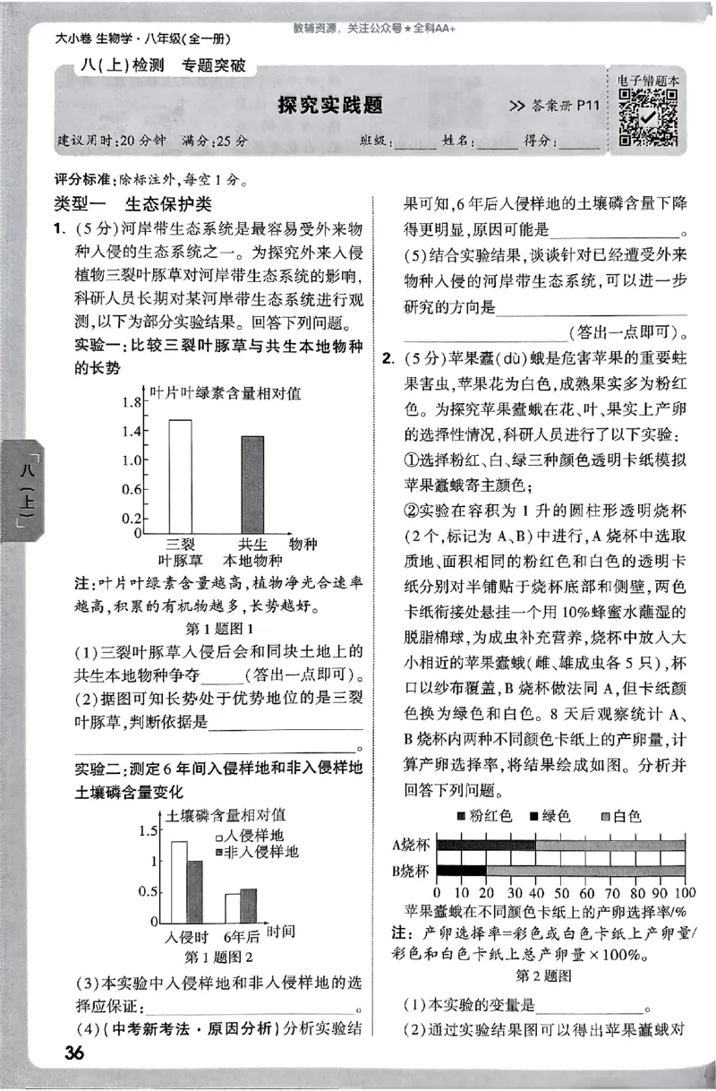 2026《万唯大小卷&bull;生物》8全周测小卷(RJ)_2026万唯系列预习复习_2026版初中《万唯大小卷》8年级上册（全科多版本）_2026《万唯大小卷&bull;生物》8全(RJ)