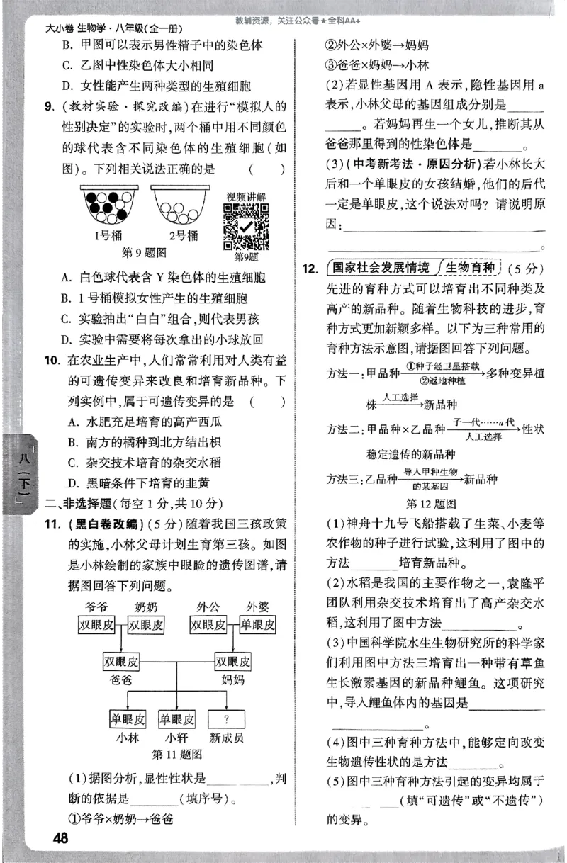 2026《万唯大小卷&bull;生物》8全周测小卷(RJ)_2026万唯系列预习复习_2026版初中《万唯大小卷》8年级上册（全科多版本）_2026《万唯大小卷&bull;生物》8全(RJ)