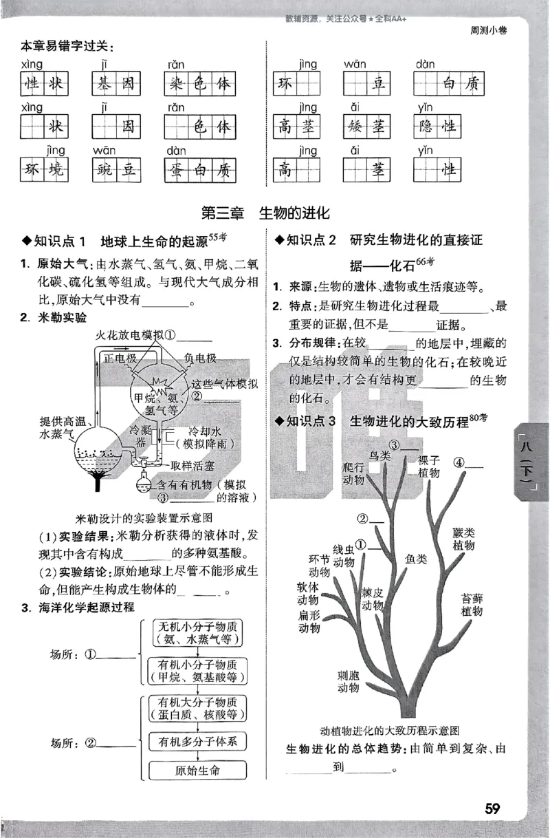 2026《万唯大小卷&bull;生物》8全周测小卷(RJ)_2026万唯系列预习复习_2026版初中《万唯大小卷》8年级上册（全科多版本）_2026《万唯大小卷&bull;生物》8全(RJ)