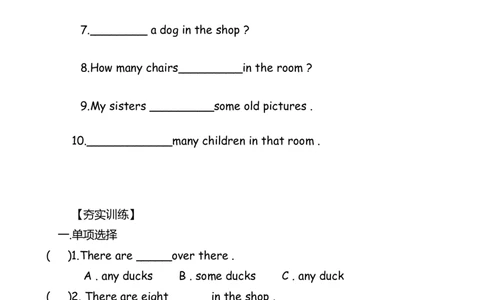 No.2therebe句型练习_初中英语语法_最全初中英语语法习题_No.2therebe句型练习