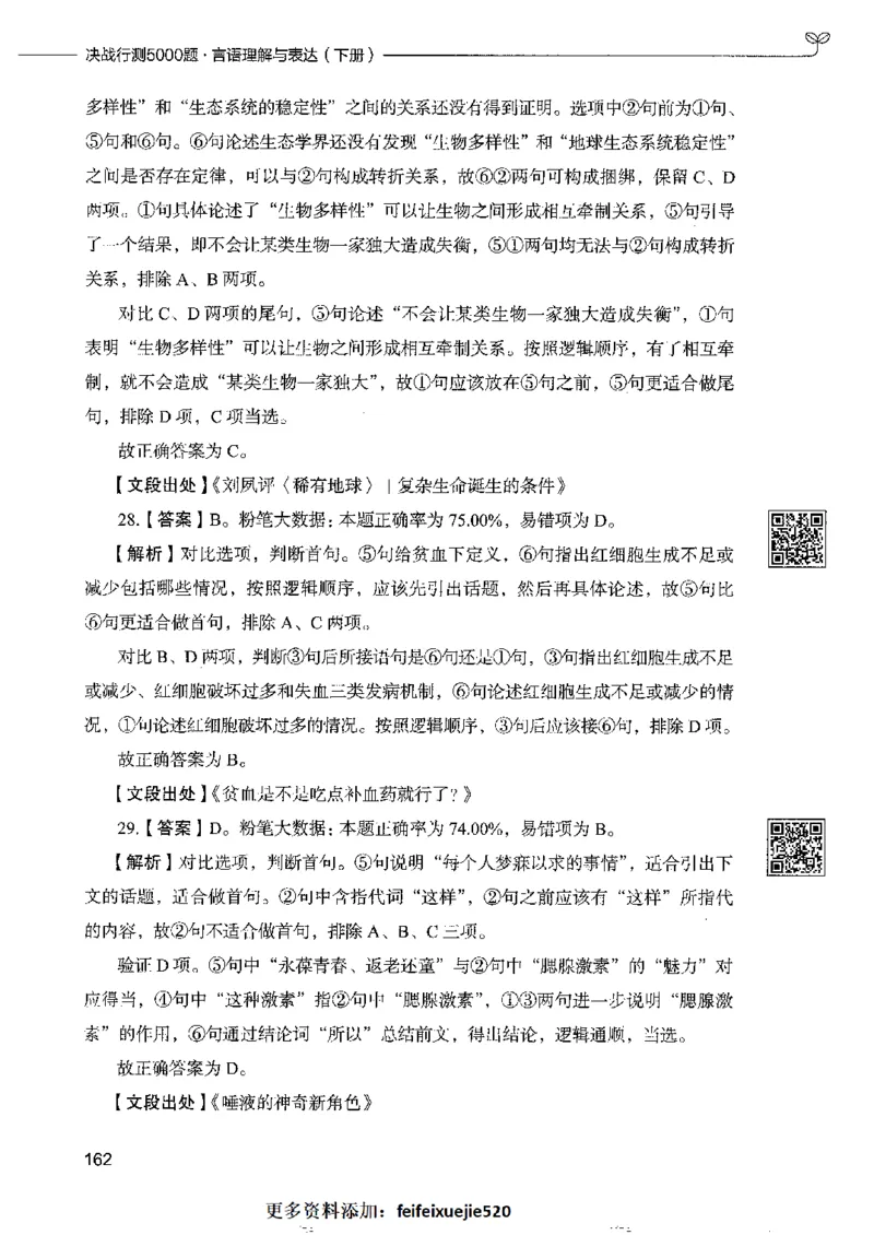 8言语理解表达下册_26吉林考备考资料包_11省考刷题包_04决战行测5000题_行测5000题2022年9月版次
