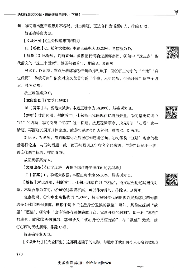8言语理解表达下册_26吉林考备考资料包_11省考刷题包_04决战行测5000题_行测5000题2022年9月版次
