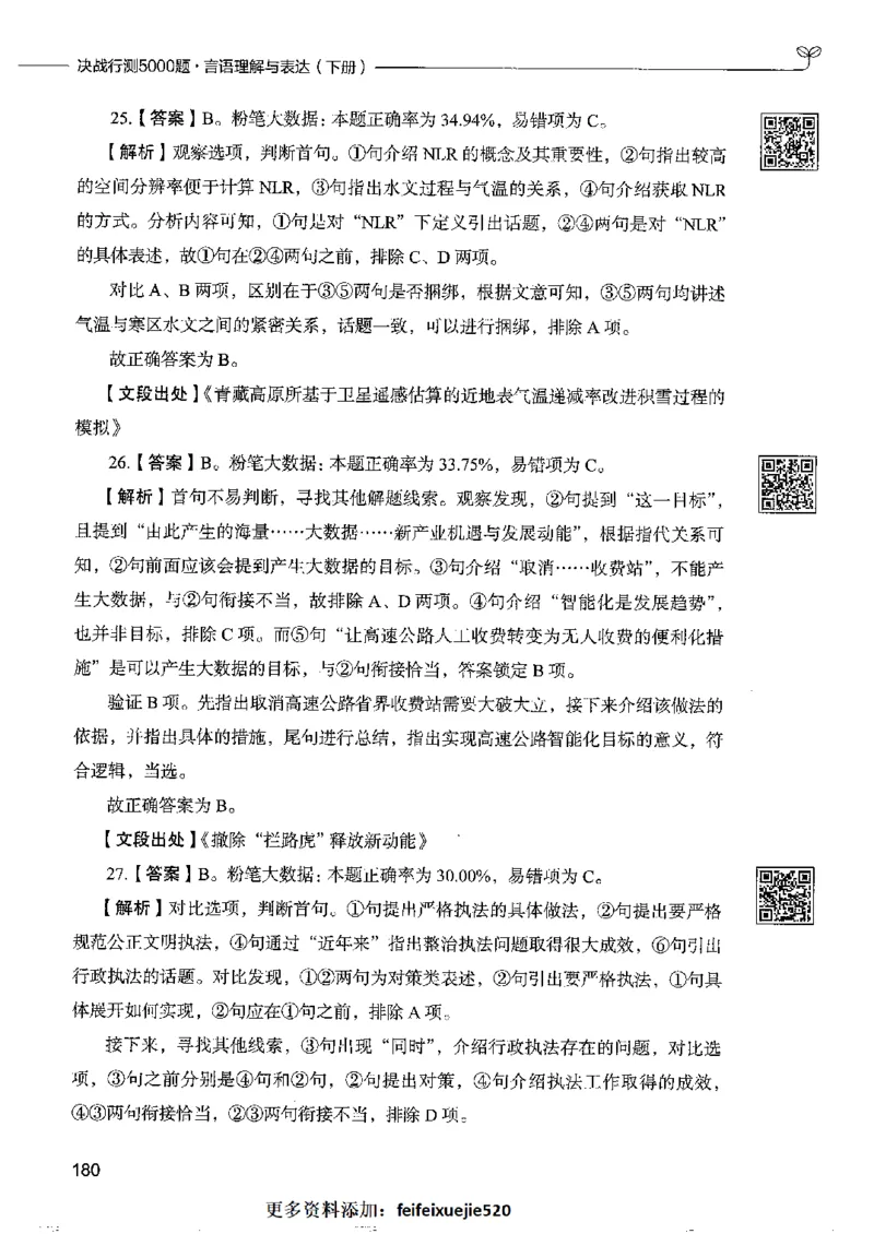 8言语理解表达下册_26吉林考备考资料包_11省考刷题包_04决战行测5000题_行测5000题2022年9月版次