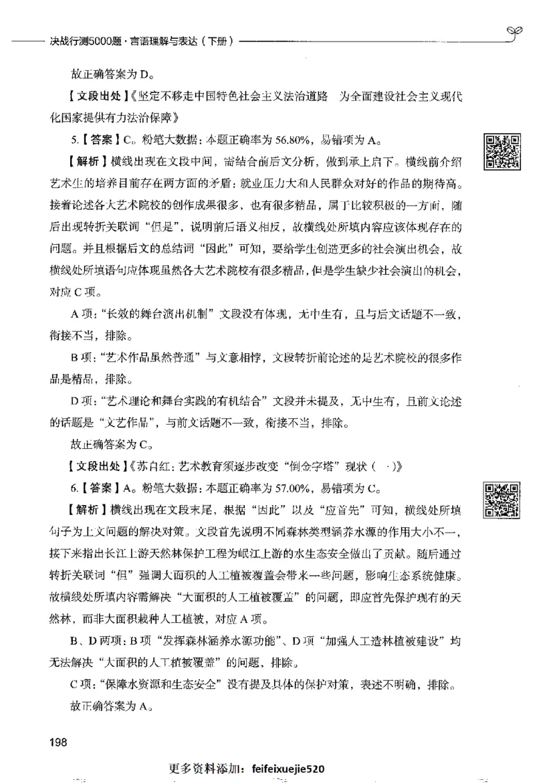 8言语理解表达下册_26吉林考备考资料包_11省考刷题包_04决战行测5000题_行测5000题2022年9月版次