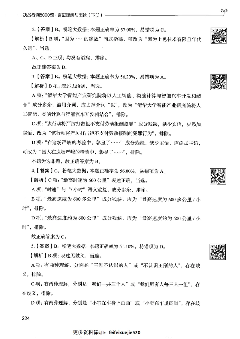 8言语理解表达下册_26吉林考备考资料包_11省考刷题包_04决战行测5000题_行测5000题2022年9月版次