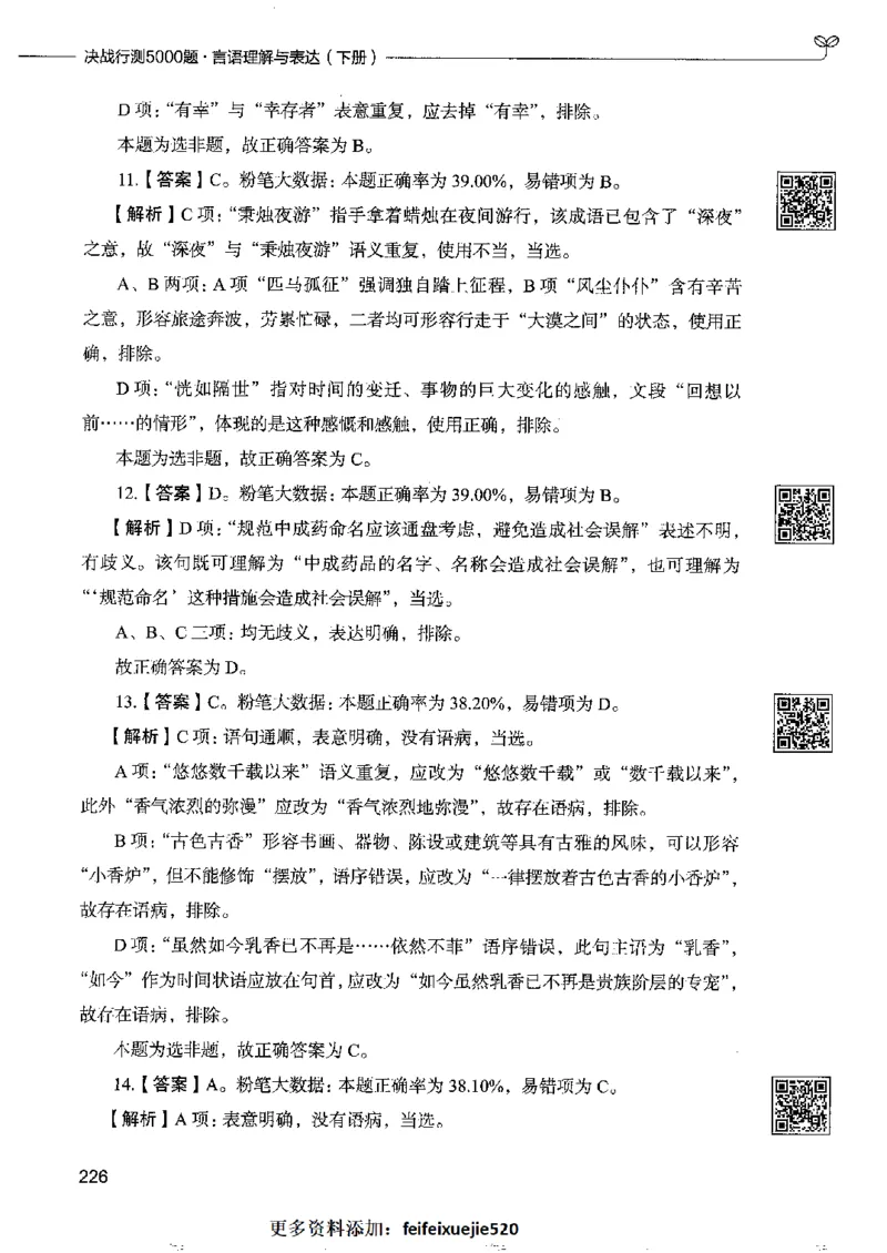 8言语理解表达下册_26吉林考备考资料包_11省考刷题包_04决战行测5000题_行测5000题2022年9月版次