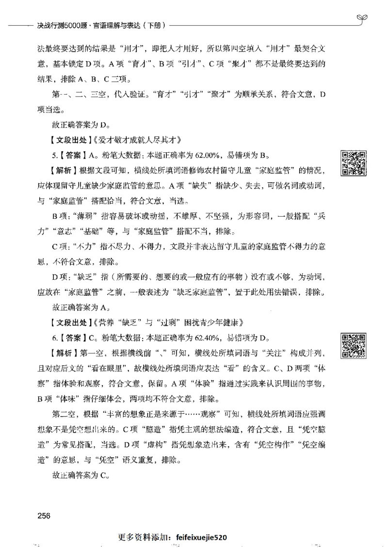 8言语理解表达下册_26吉林考备考资料包_11省考刷题包_04决战行测5000题_行测5000题2022年9月版次
