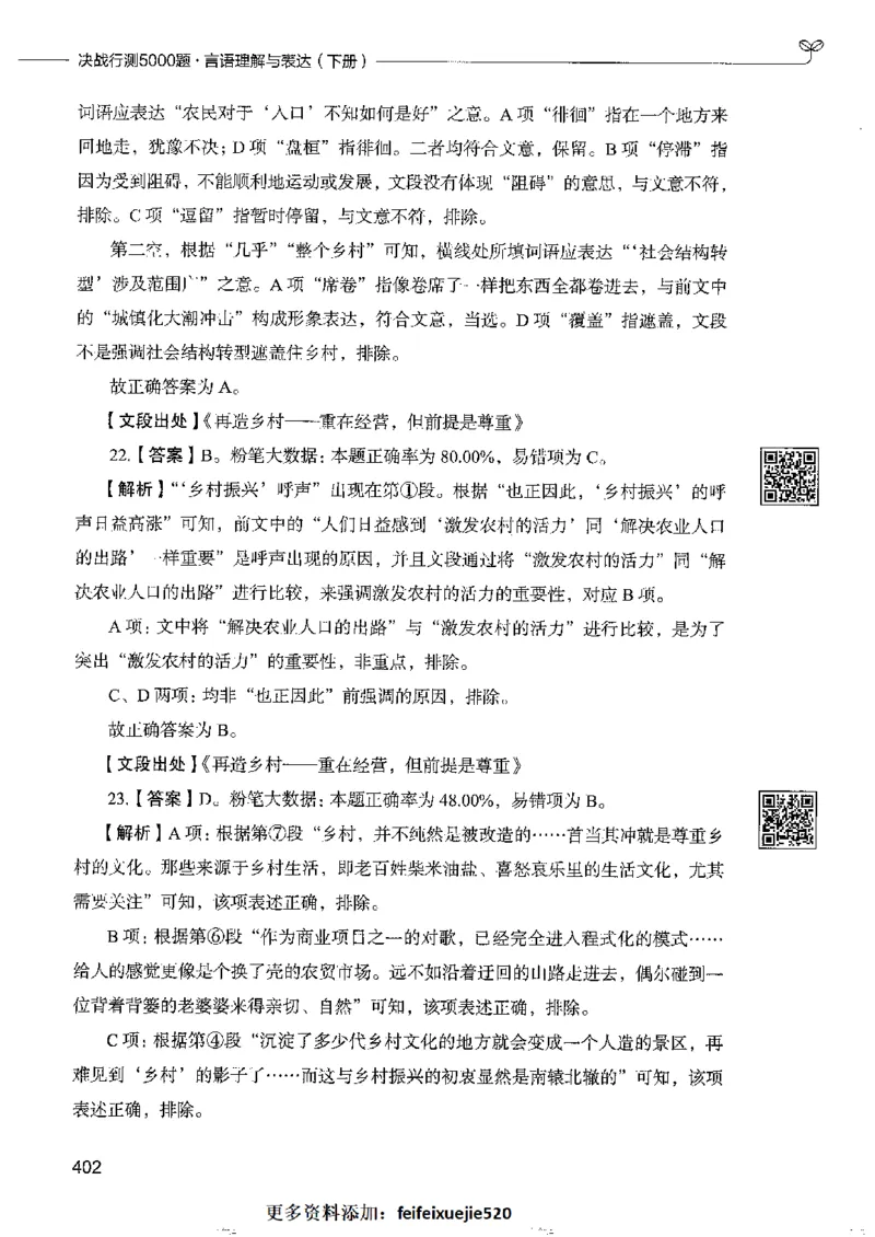 8言语理解表达下册_26吉林考备考资料包_11省考刷题包_04决战行测5000题_行测5000题2022年9月版次