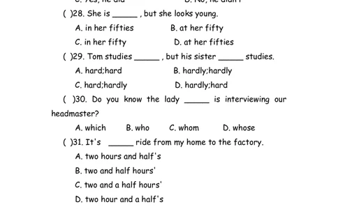 No.144综合训练选择题②_初中英语语法_最全初中英语语法习题_No.144综合训练选择题②