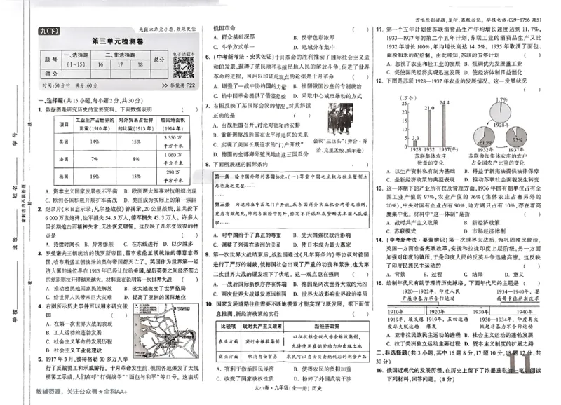 2026《万唯大小卷&bull;历史》9全大卷_2026万唯系列预习复习_2026版初中《万唯大小卷》9年级全册（全科多版本）_2026《万唯大小卷&bull;历史》9全