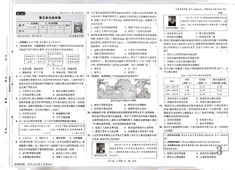 2026《万唯大小卷&bull;历史》9全大卷_2026万唯系列预习复习_2026版初中《万唯大小卷》9年级全册（全科多版本）_2026《万唯大小卷&bull;历史》9全