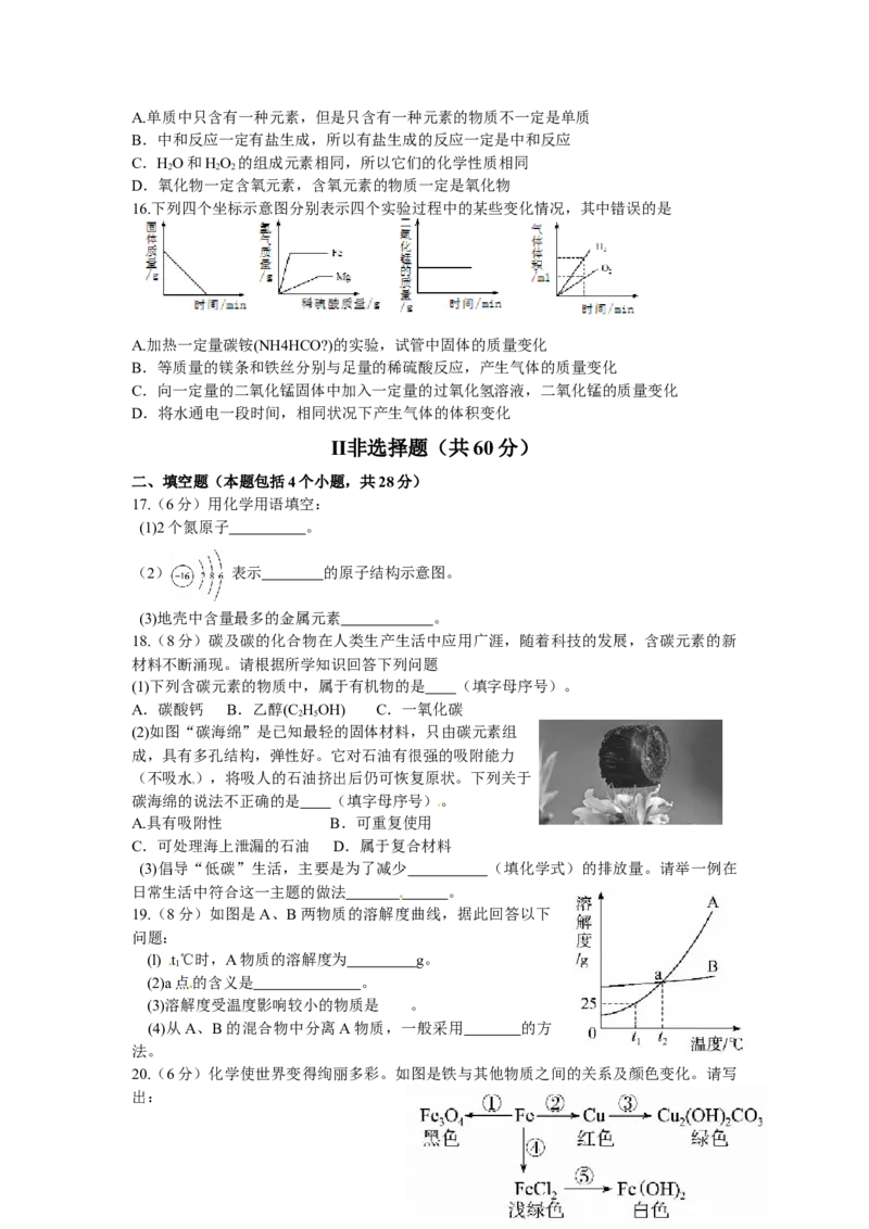 2014年山东省聊城市中考化学试卷_中考真题_5.化学中考真题2015-2024年_地区卷_山东省_山东聊城化学10-21