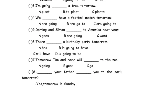 No.162语法专练一般将来时_初中英语语法_最全初中英语语法习题_No.162语法专练一般将来时