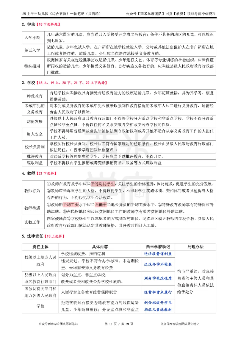 25上幼儿园-综合素质一轮笔记公众号：双马尾资料库_4-教培资料-26年最新资料-同步更新_科一科二电子资料合集中小幼（笔记真题知识点汇总等）文件多，按需保存_01西米合集