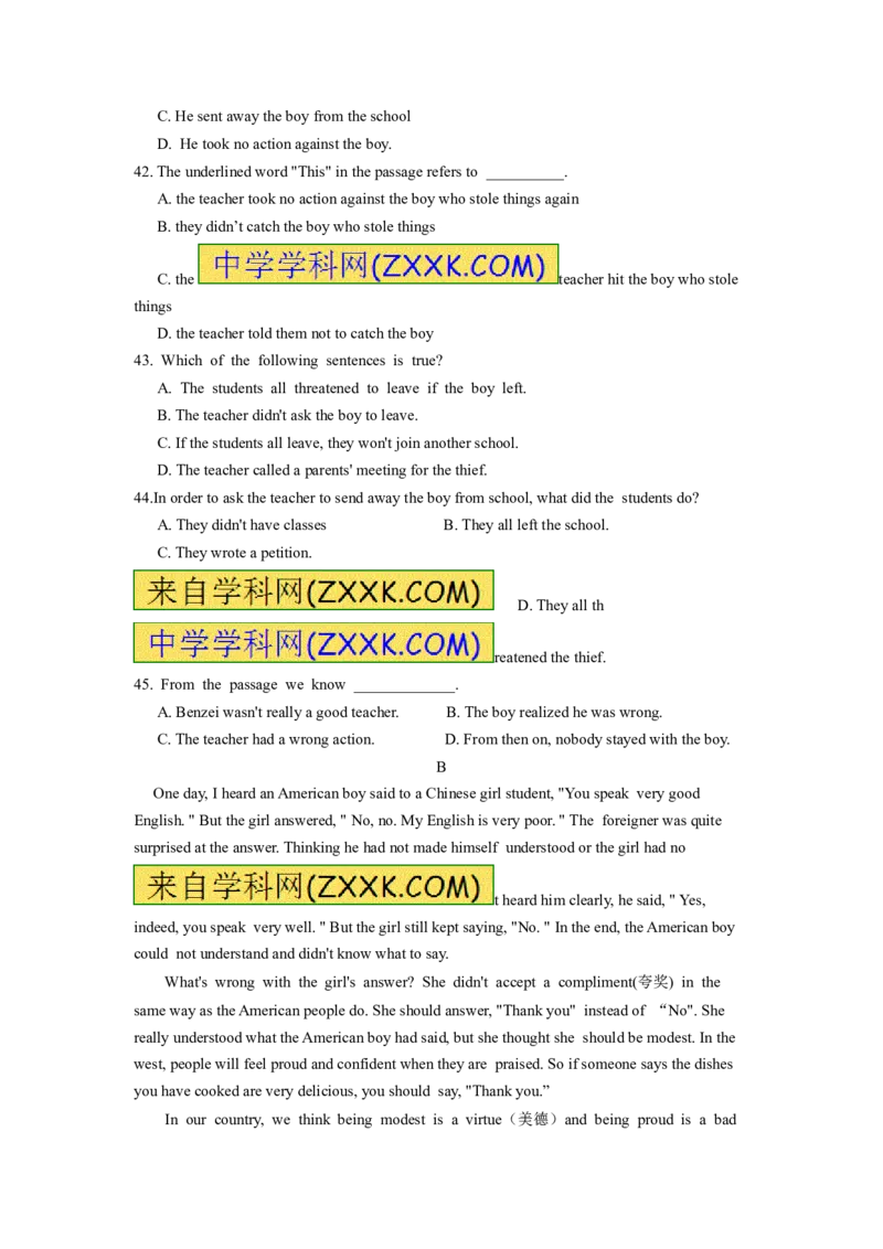 2015年毕节市中考英语试题及答案_中考真题_3.英语中考真题2015-2024年_地区卷_贵州省_毕节英语10-22