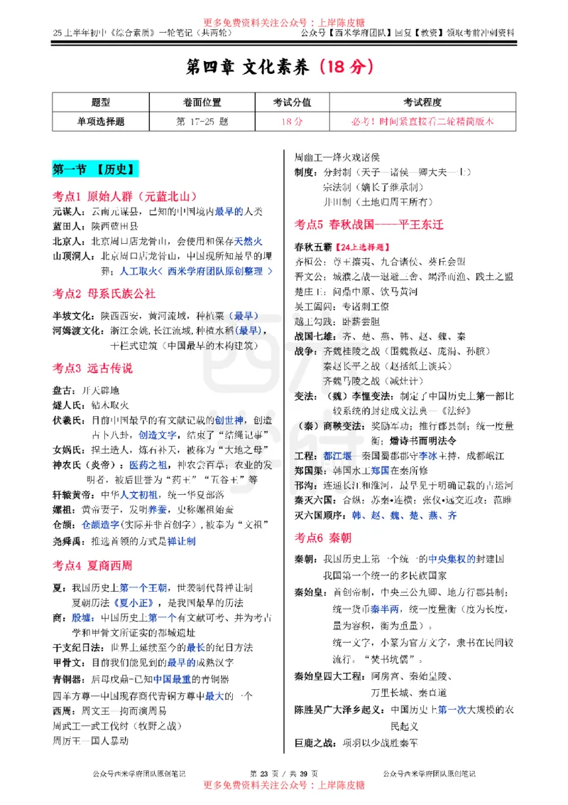 25上初中-综合素质一轮笔记公众号：双马尾资料库_4-教培资料-26年最新资料-同步更新_科一科二电子资料合集中小幼（笔记真题知识点汇总等）文件多，按需保存_01西米合集