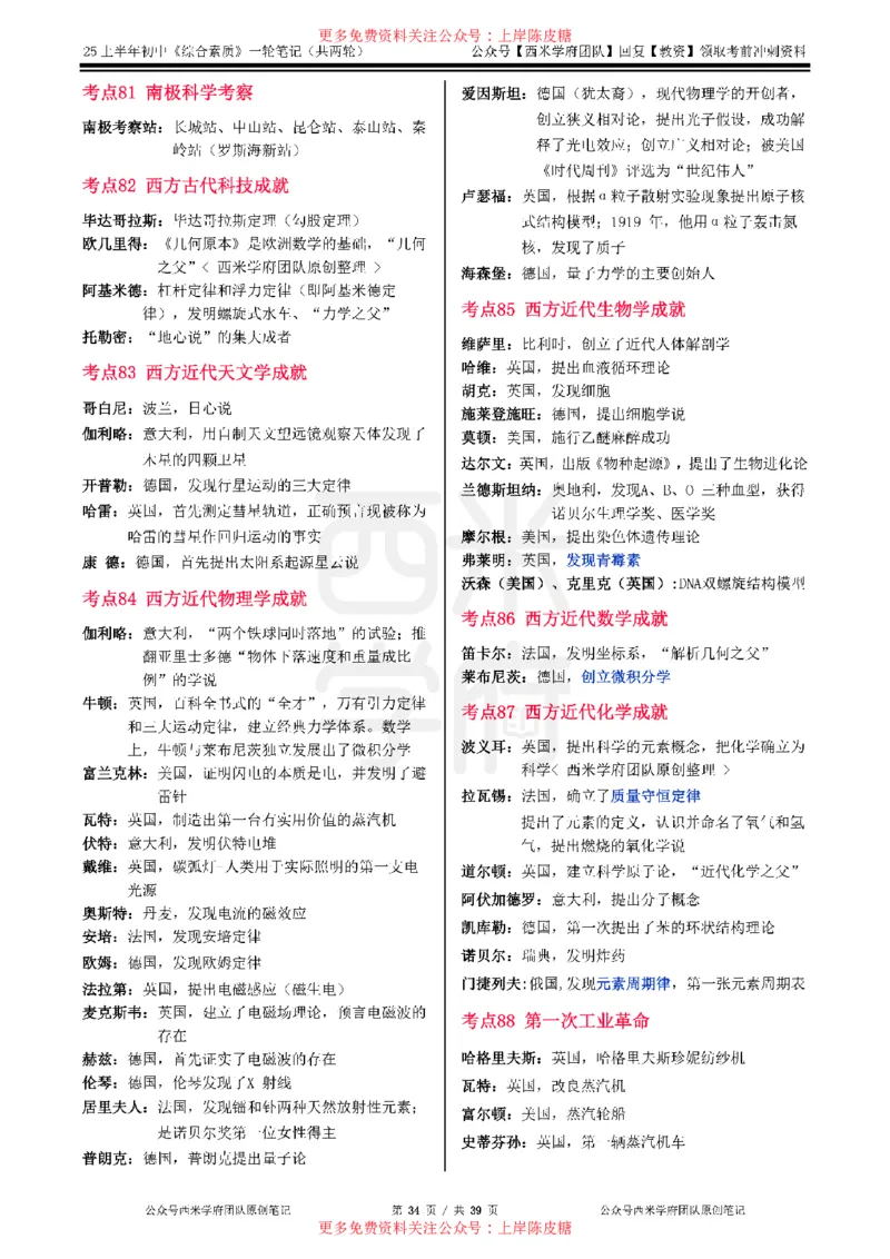 25上初中-综合素质一轮笔记公众号：双马尾资料库_4-教培资料-26年最新资料-同步更新_科一科二电子资料合集中小幼（笔记真题知识点汇总等）文件多，按需保存_01西米合集