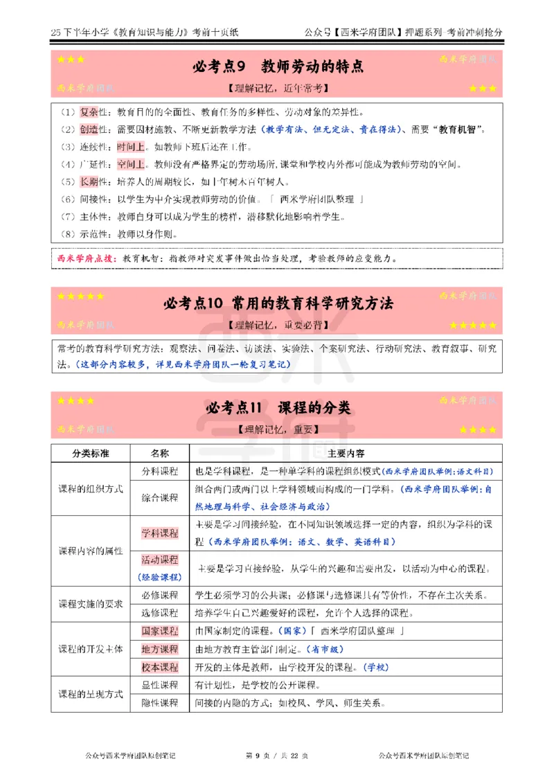 25下小学-教育知识-考前十页纸_4-教培资料-26年最新资料-同步更新_小学教资_小学冲刺急救包_小学.考前十页纸