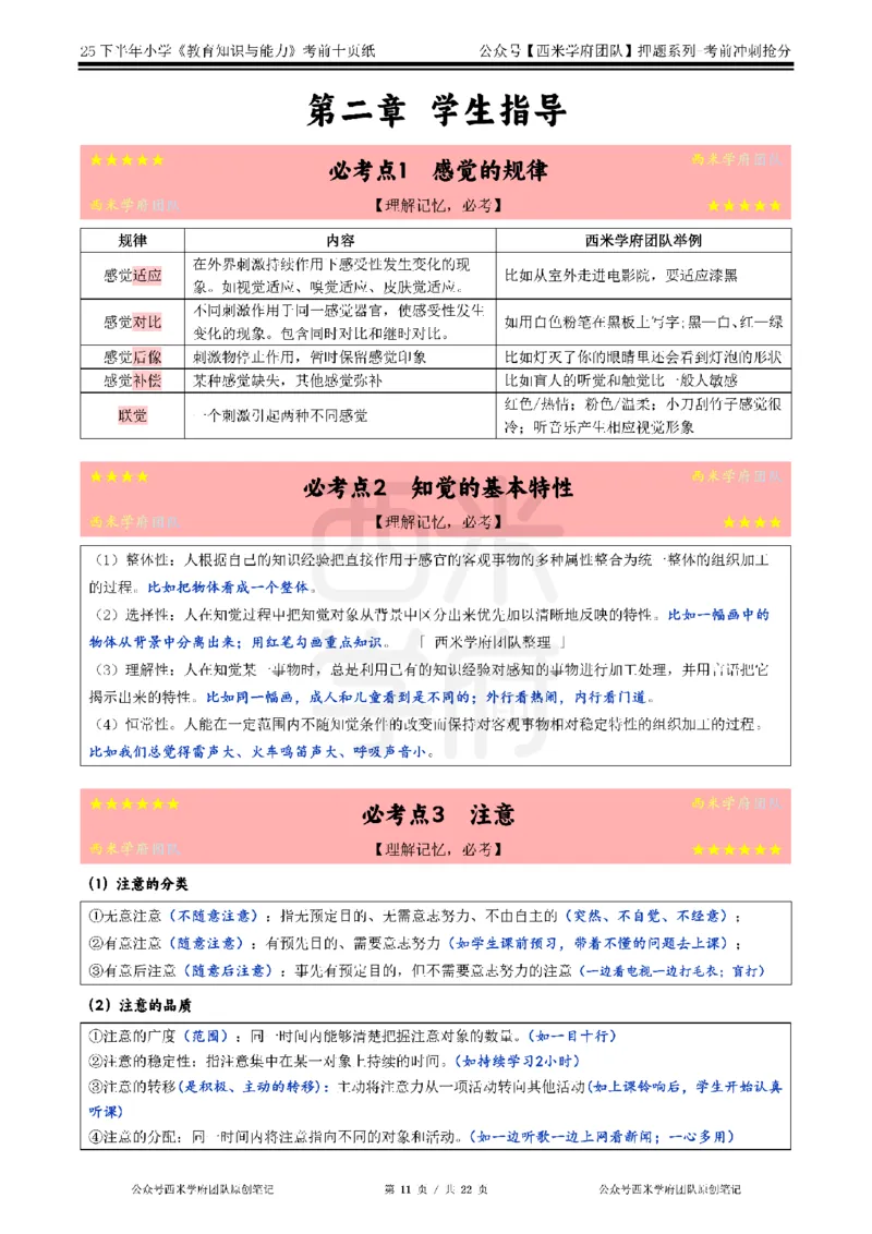 25下小学-教育知识-考前十页纸_4-教培资料-26年最新资料-同步更新_小学教资_小学冲刺急救包_小学.考前十页纸