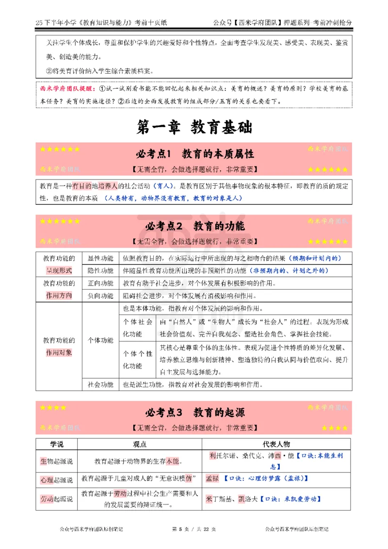 25下小学-教育知识-考前十页纸_4-教培资料-26年最新资料-同步更新_小学教资_小学冲刺急救包_小学.考前十页纸