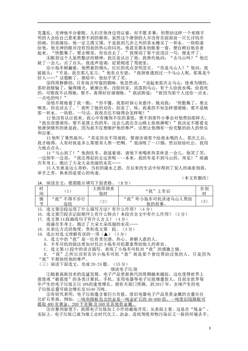 2015年辽宁省葫芦岛市中考语文真题试题（含答案）_中考真题_1.语文中考真题2015-2024年_地区卷_辽宁省_辽宁语文_葫芦岛语文2017-22