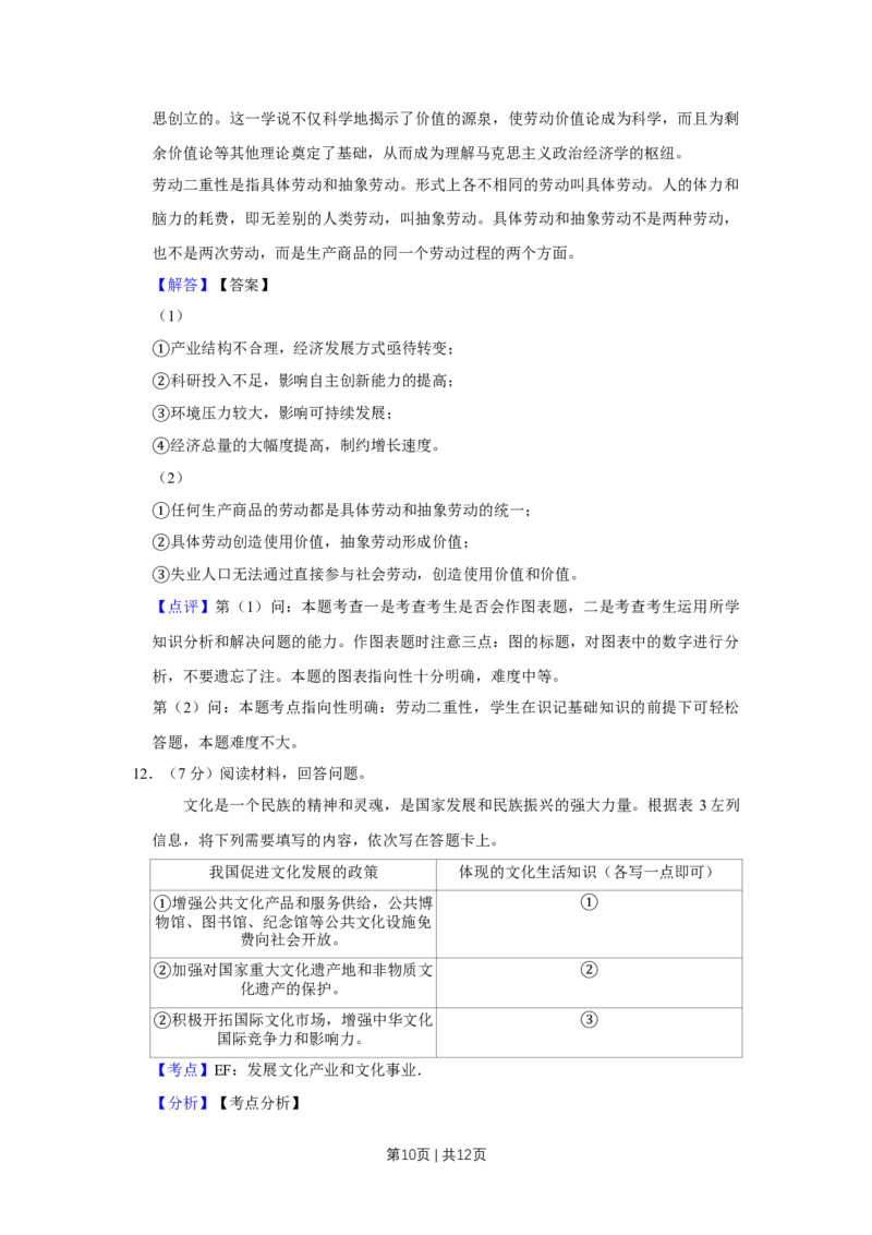 2011年高考政治试卷（天津）（解析卷）_1.高考2025全国各省真题+答案_01.2008-2024全国高考真题（按省份分类）_30.天津_2008-2024&middot;（天津）政治高考真题