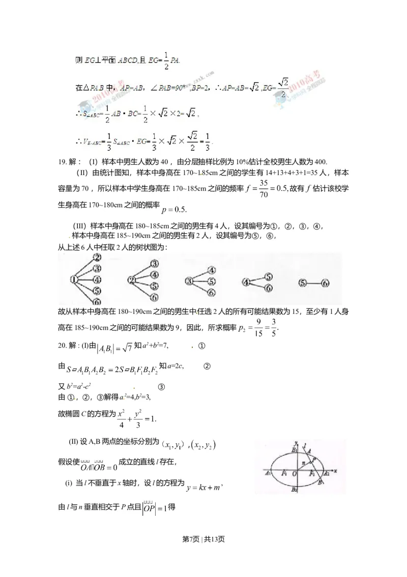 2010年高考数学试卷（文）（陕西）（解析卷）_1.高考2025全国各省真题+答案_01.2008-2024全国高考真题（按省份分类）_17.陕西_2008-2024&middot;（陕西）数学高考真题