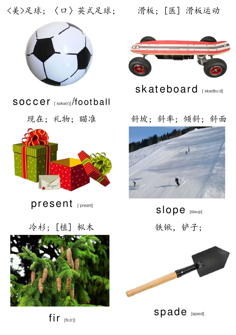 廖彩杏书单单词卡片_初中英语语法_最全初中英语语法习题_No.36单词配图卡