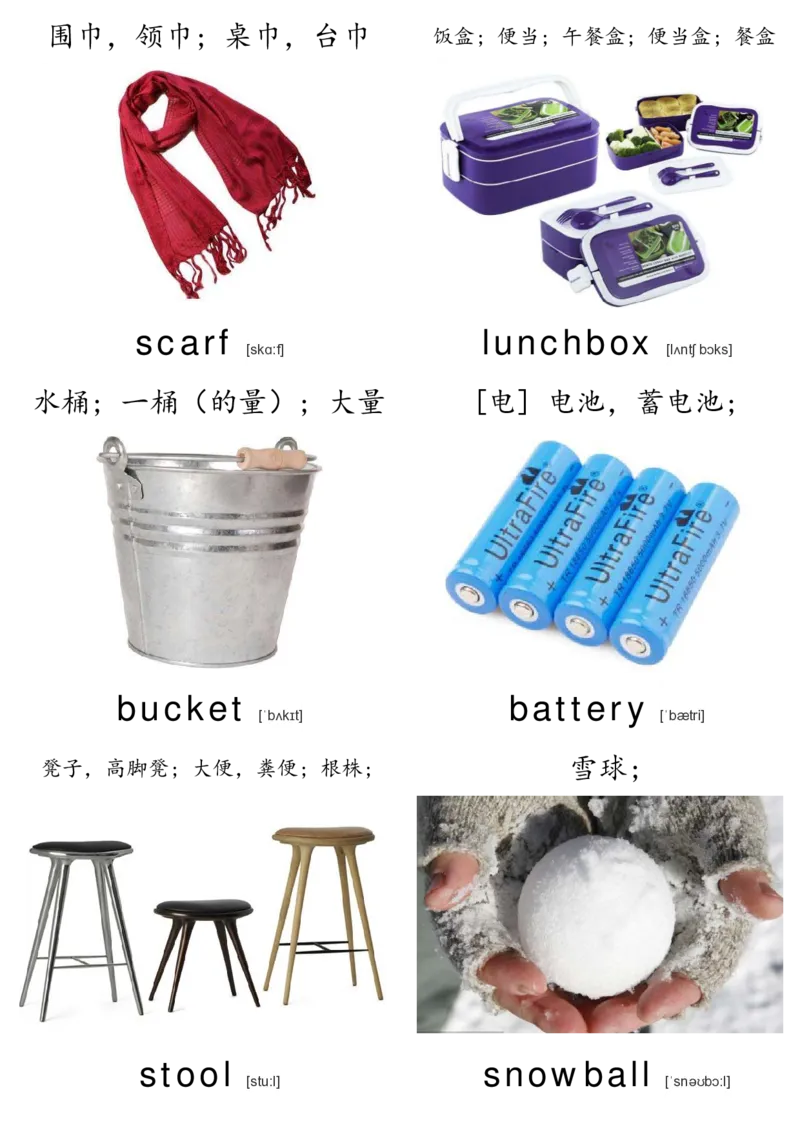 廖彩杏书单单词卡片_初中英语语法_最全初中英语语法习题_No.36单词配图卡