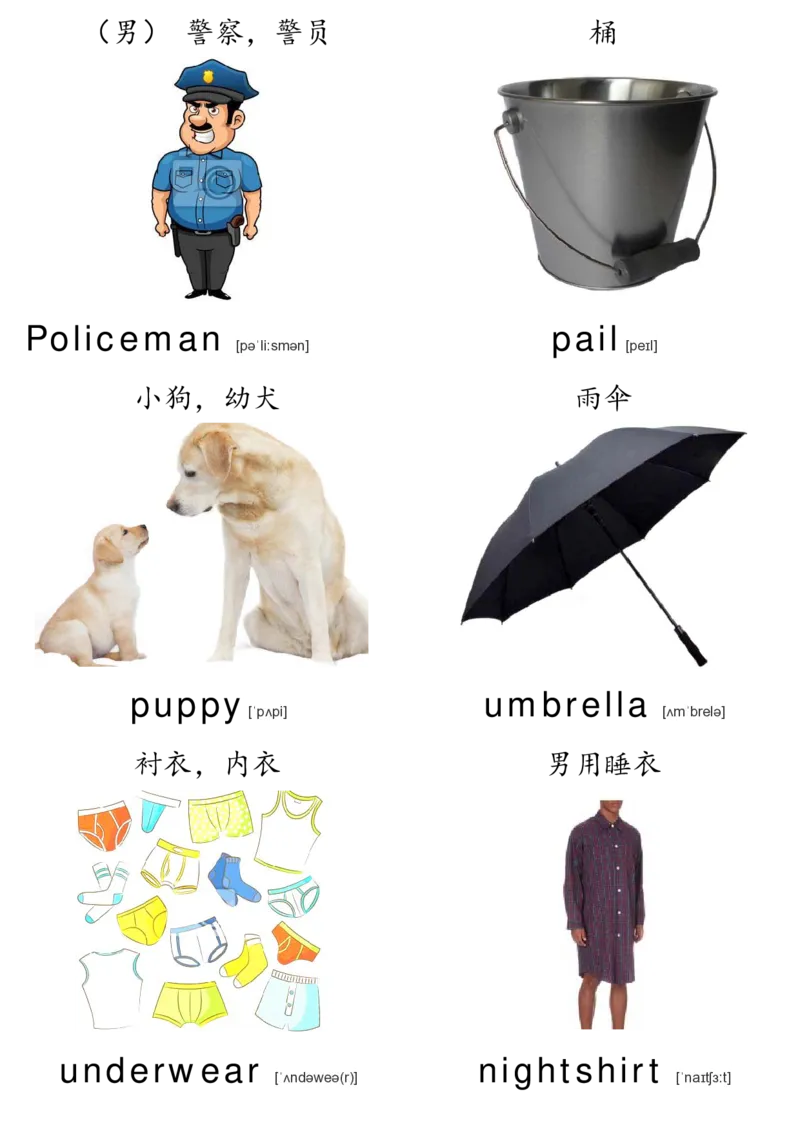 廖彩杏书单单词卡片_初中英语语法_最全初中英语语法习题_No.36单词配图卡