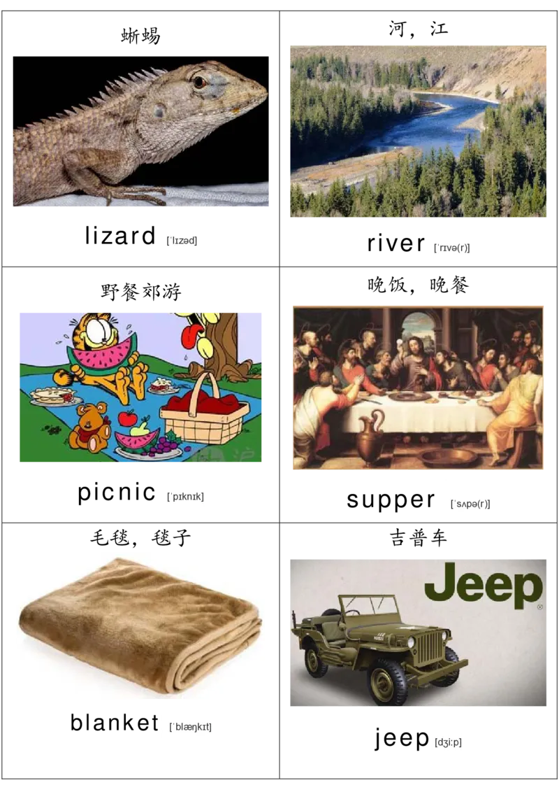 廖彩杏书单单词卡片_初中英语语法_最全初中英语语法习题_No.36单词配图卡