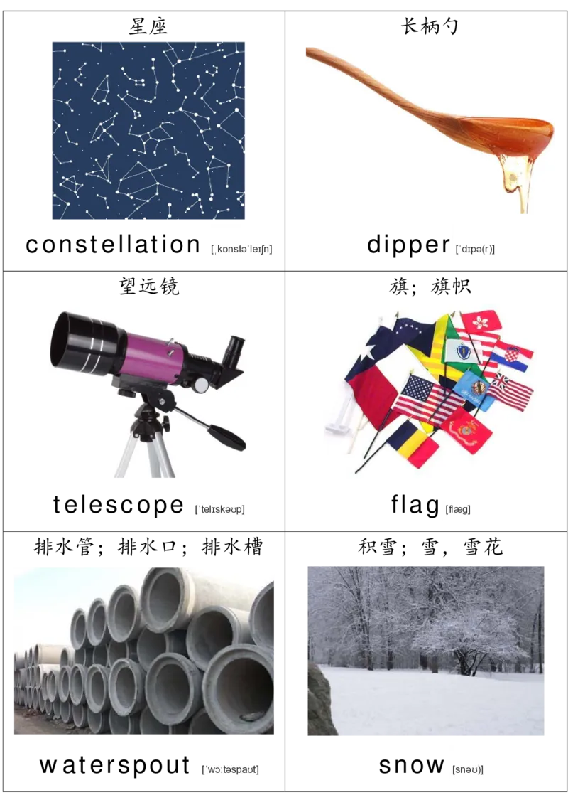 廖彩杏书单单词卡片_初中英语语法_最全初中英语语法习题_No.36单词配图卡