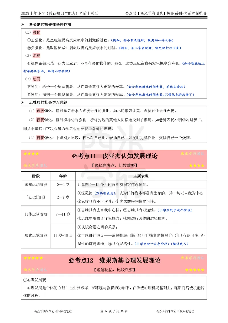 25上小学-教育知识-考前十页纸公众号：双马尾资料库_4-教培资料-26年最新资料-同步更新_科一科二电子资料合集中小幼（笔记真题知识点汇总等）文件多，按需保存_01西米合集