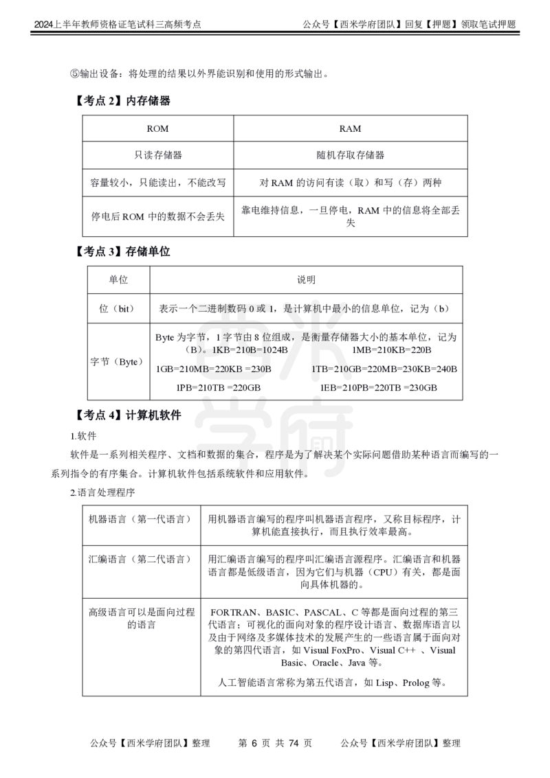 中学信息技术-高频考点_4-教培资料-26年最新资料-同步更新_初中高中教资_03科三专项（进去保存报考的学科即可）_01科目三FB网课、三色速记手册、知识点导图等推荐_初中