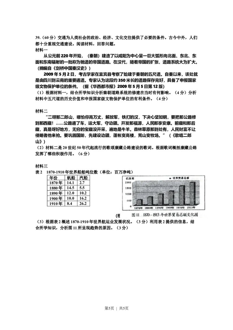 2009年高考历史试卷（四川）（空白卷）_1.高考2025全国各省真题+答案_01.2008-2024全国高考真题（按省份分类）_18.四川_2008-2024&middot;（四川）历史高考真题