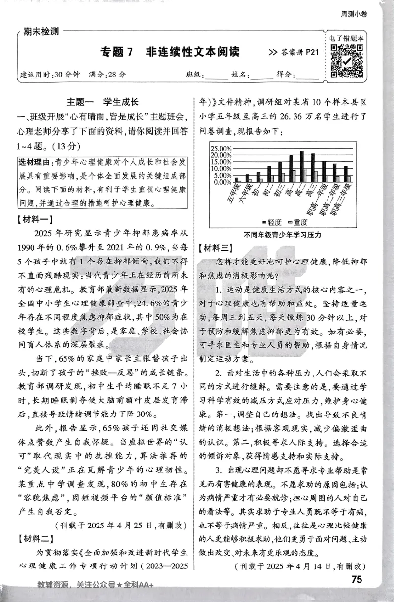 2026《万唯大小卷&bull;语文》7上周测小卷_2026万唯系列预习复习_2026版初中《万唯大小卷》7年级上册（全科多版本）_2026《万唯大小卷&bull;语文》7上