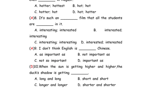 No.116形容词&副词专项练习题①答案解析_初中英语语法_最全初中英语语法习题_No.116形容词&副词专项练习题①